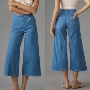 MAEVE The Delaney Crop Clean-Seamed High-Rise Wide-Leg Jeans